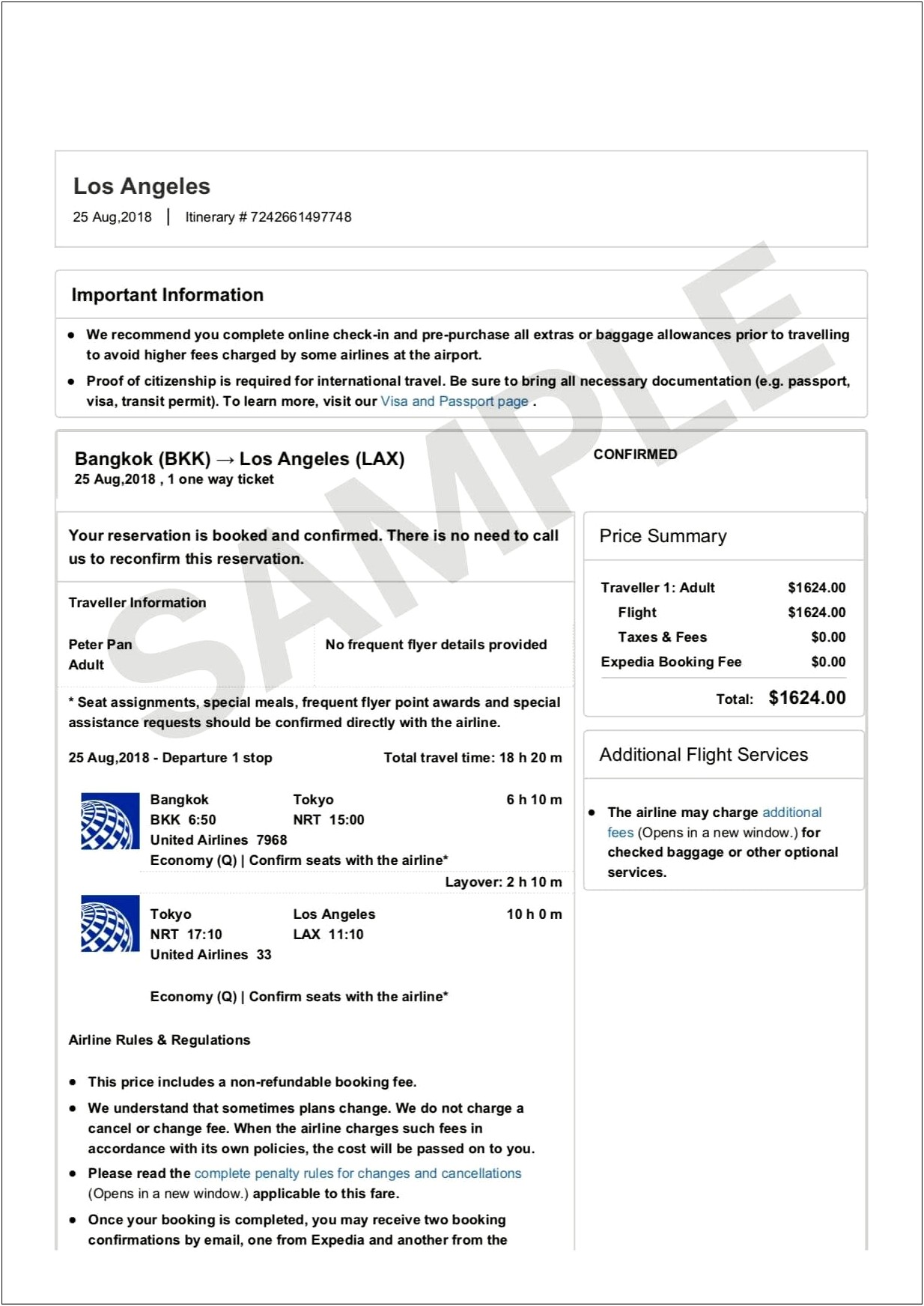 Fake Plane Ticket Template For Gift Free