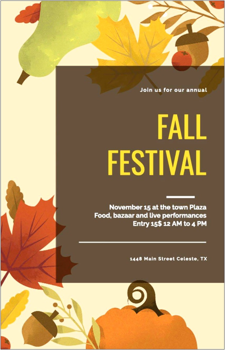 Fall Festival Flyer Design Template Free