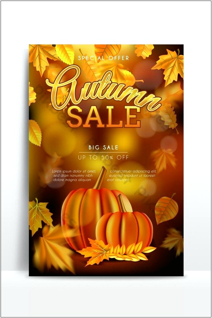 Fall Leaves And Pumpkin Flyer Template Free
