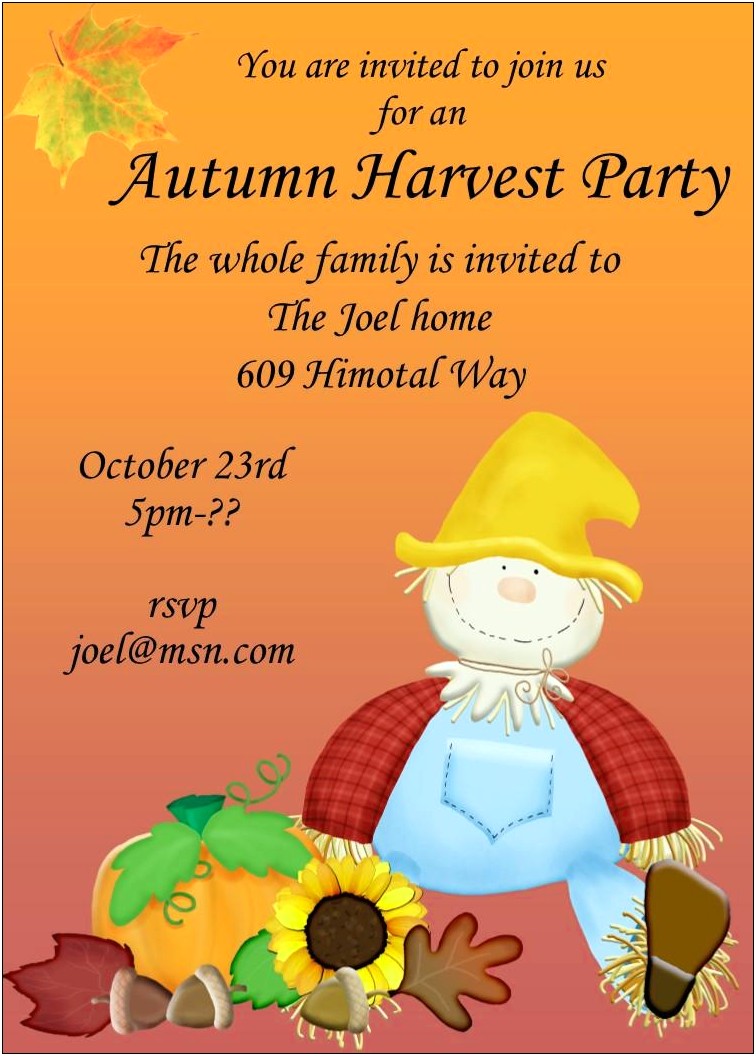 Fall Party Invitation Templates Free Download