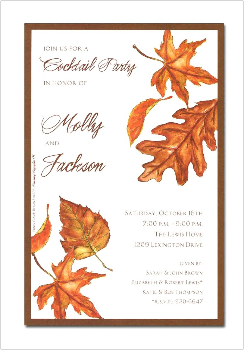 Fall Themed Party Invitations Template Free