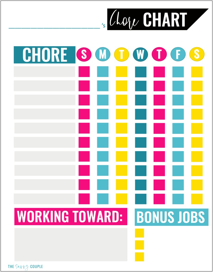Family Chore Chart Free Printable Chore Chart Templates