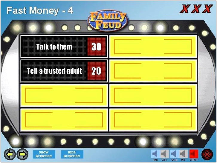Family Feud Fast Money Powerpoint Template Free