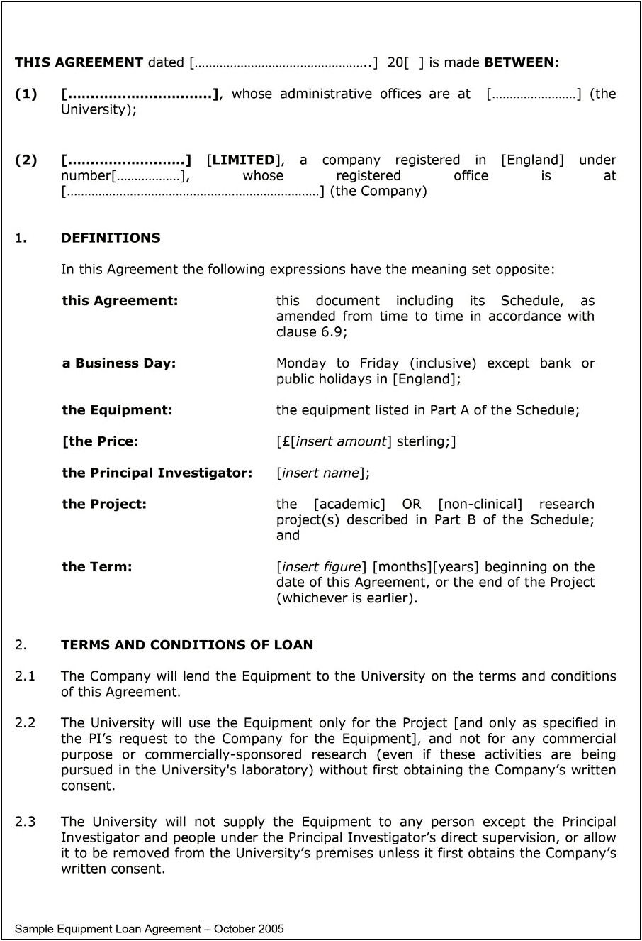Family Loan Agreement Template Free Download Open Office