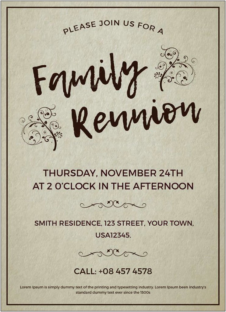 Family Reunion Save The Date Templates Free