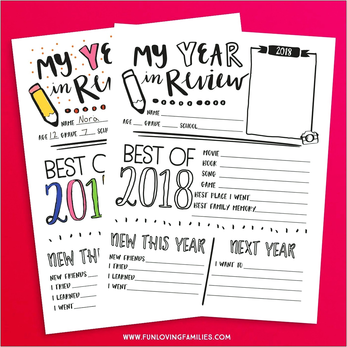 Family Year In Review Template Free
