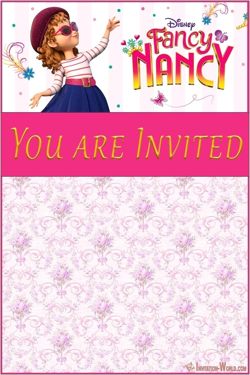 Fancy Nancy Free Printables Invitations Template