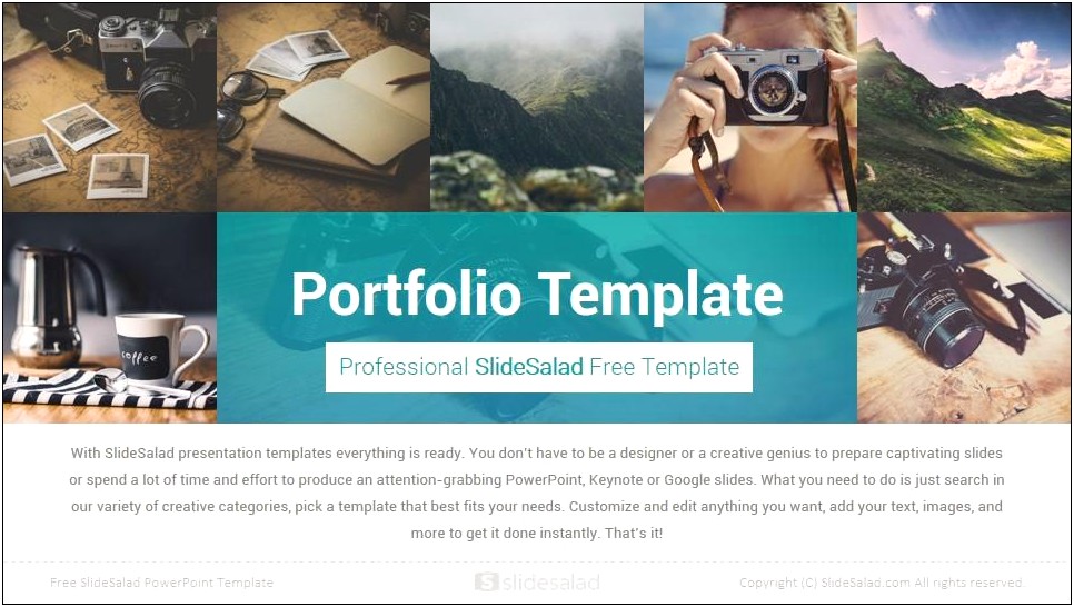 Fancy Scroll Portfolio Powerpoint Template Free Download