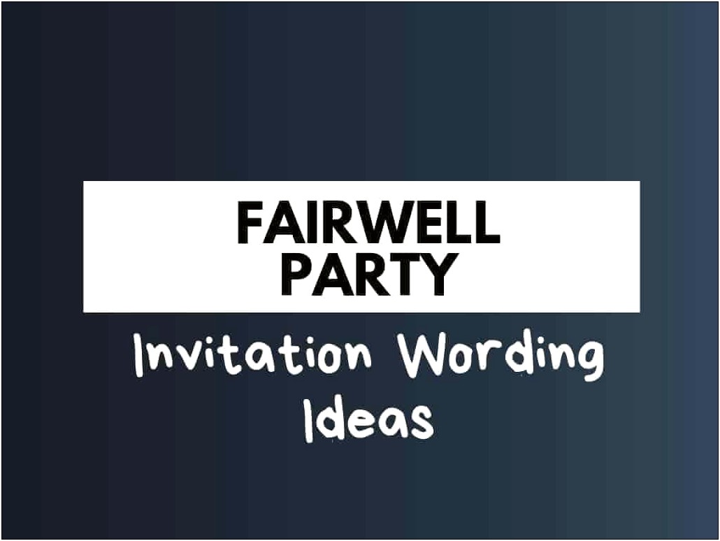 Farewell Party Invitation Email Template Free