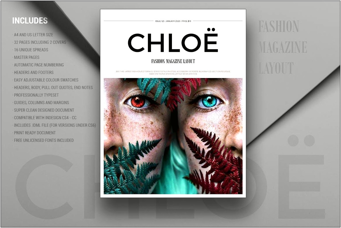 Fashion Magazine Layout Template Free Download