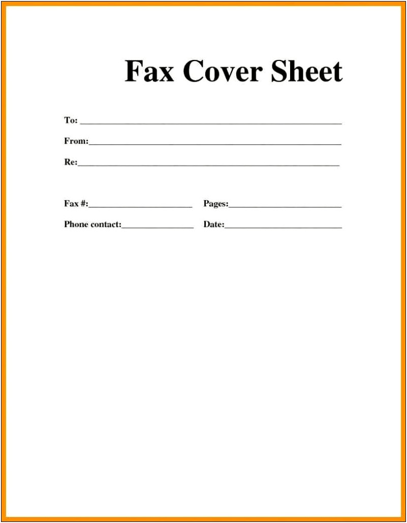 Fax Cover Page Online Free Template