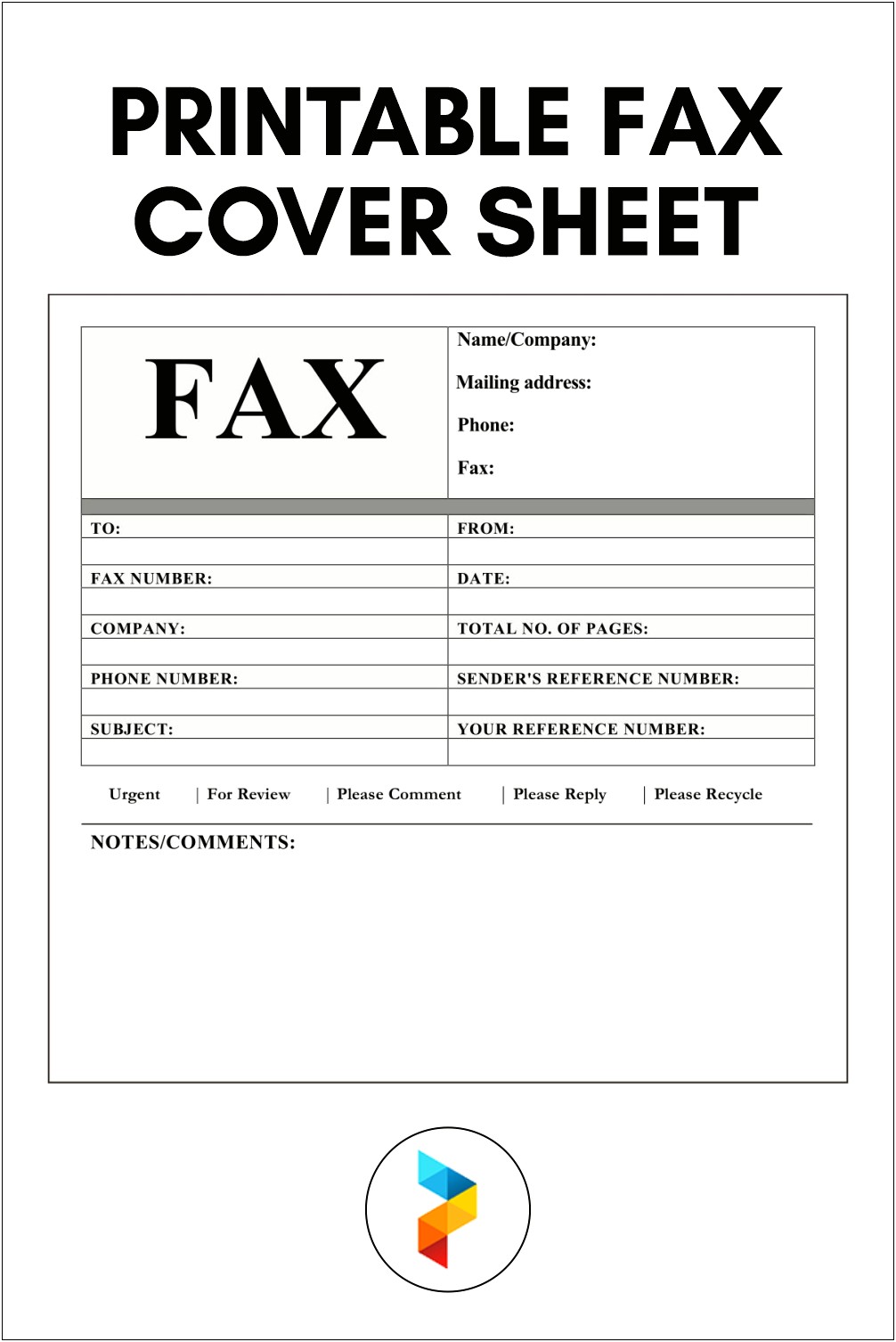 Fax Cover Sheet Template Free Printable Pdf