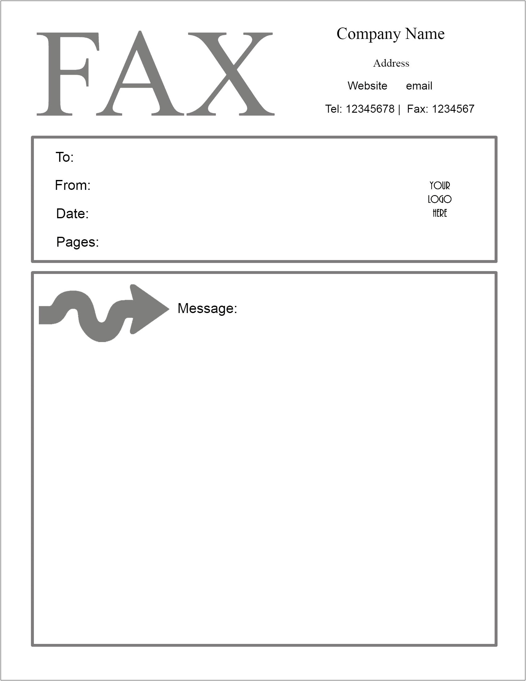 Fax Cover Sheet Template Printable Free