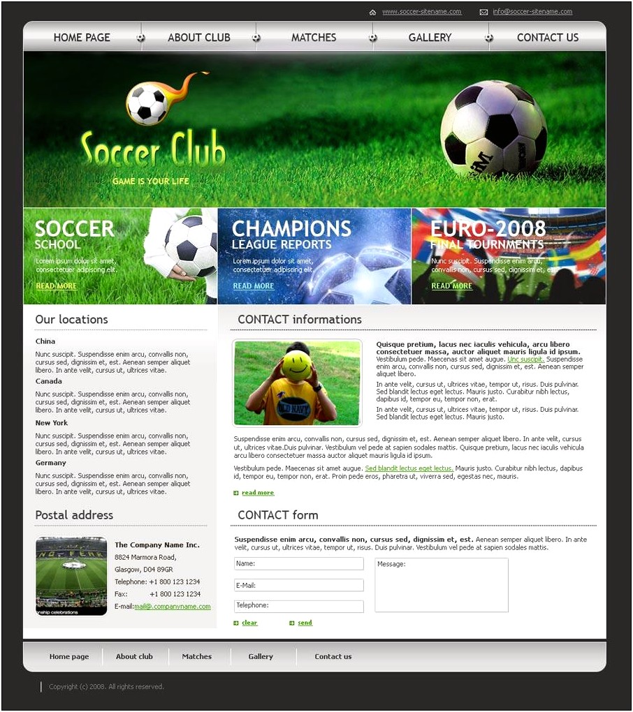 Fc Football Club Template Soccer Html Free Download