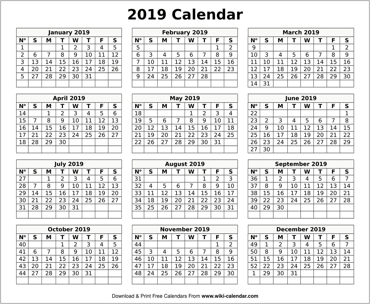 February 2019 Calendar Template Download Printable Free