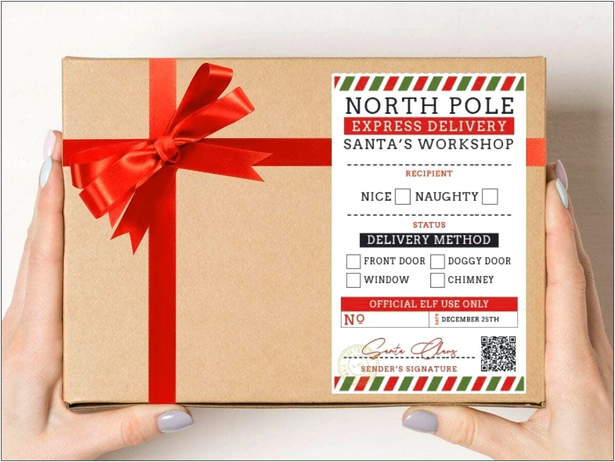 Festive Shipping Package Label Template Free