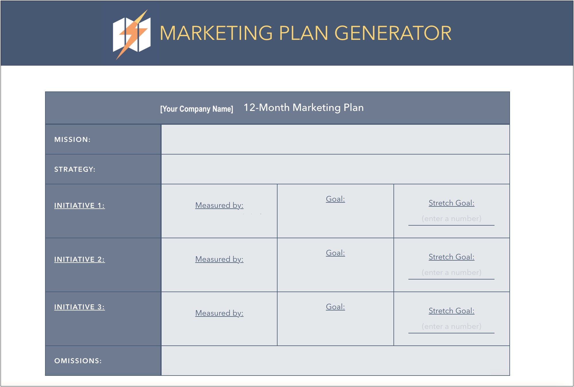 Fill In The Blank Business Plan Template Free