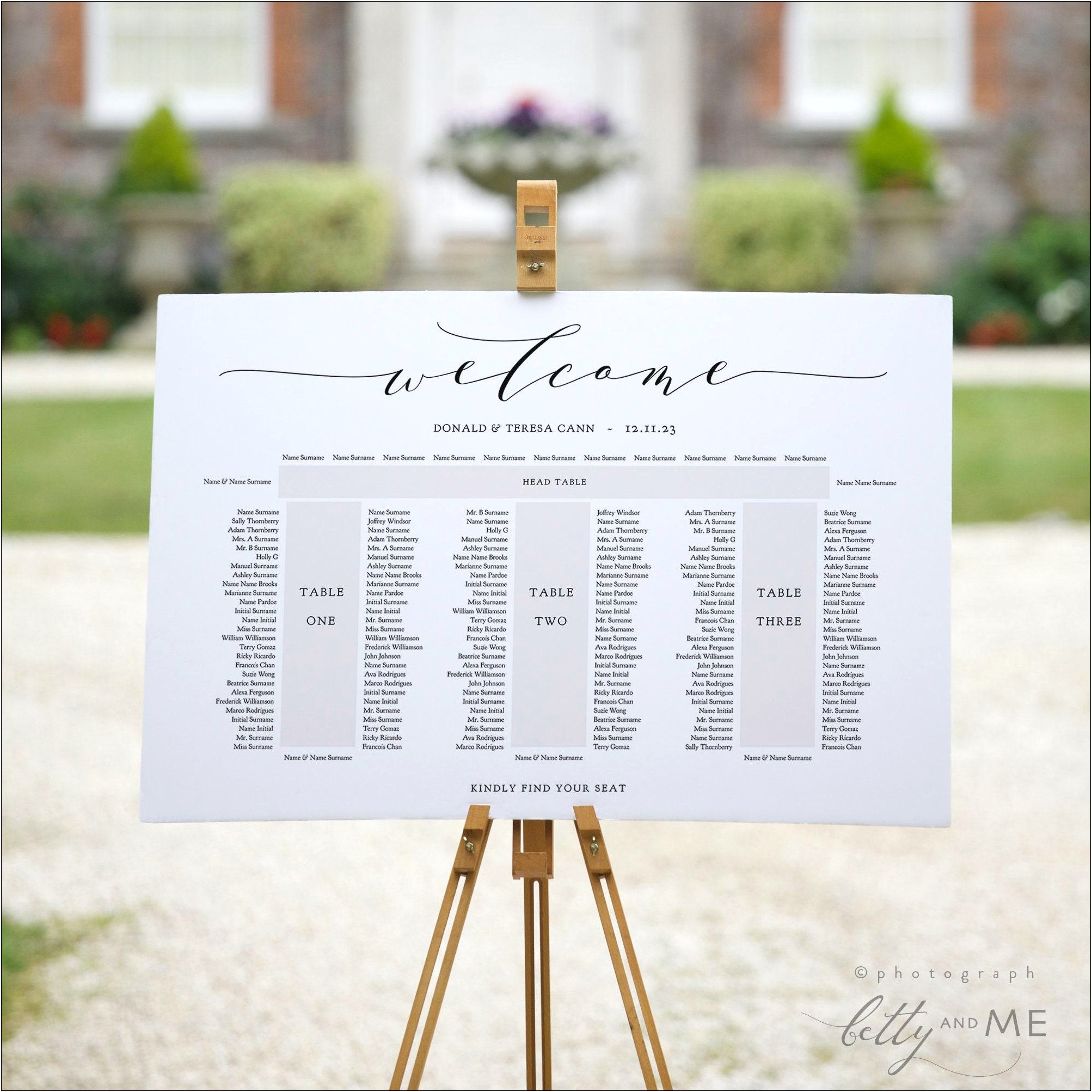 Find Your Seat Wedding Template Free