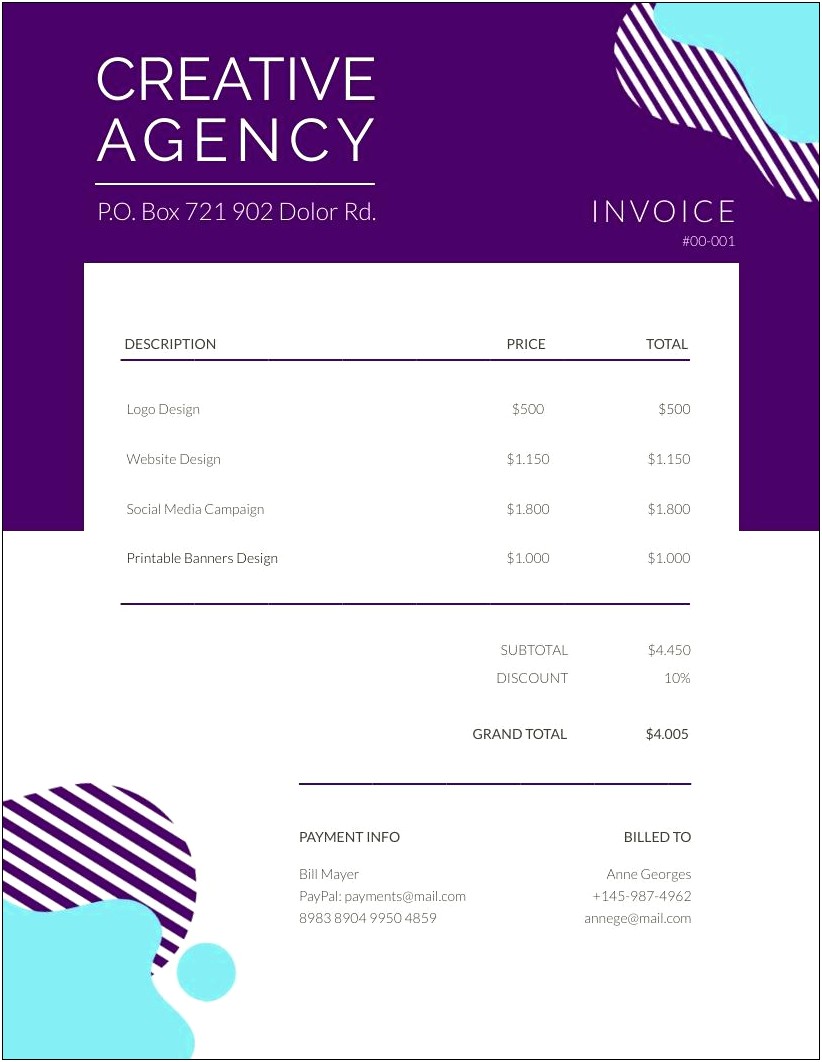Fine Art Invoice Template Free With Copyright