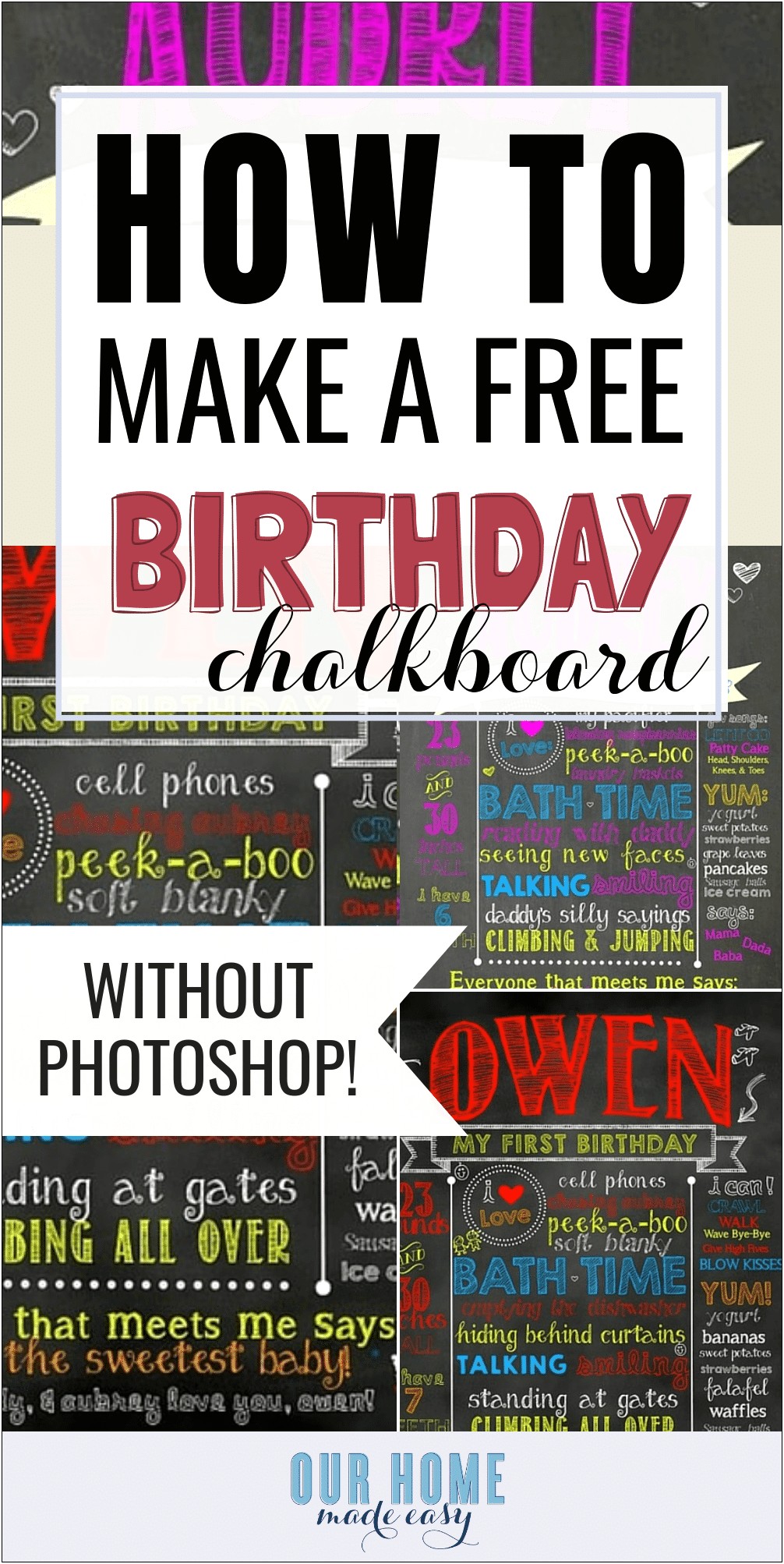 First Birthday Chalkboard Template Free Download