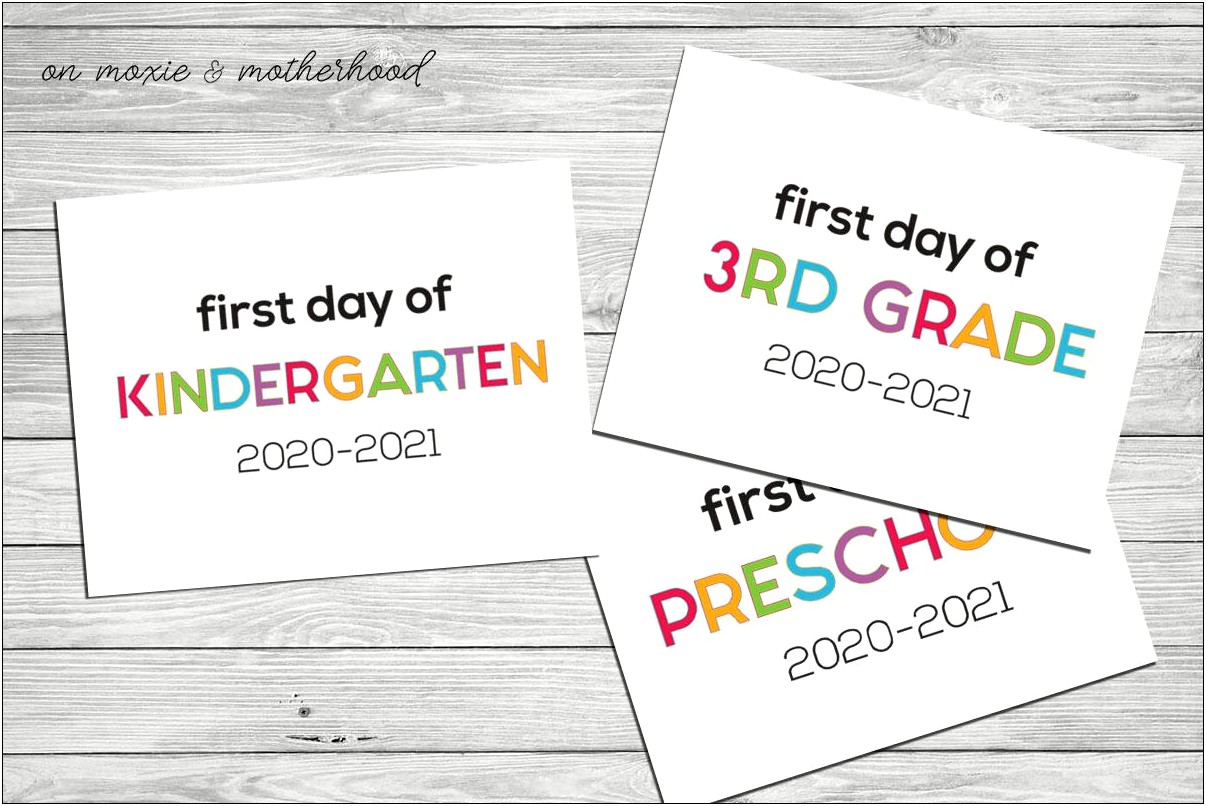 First Day Of Kindergarten Sign Free Template