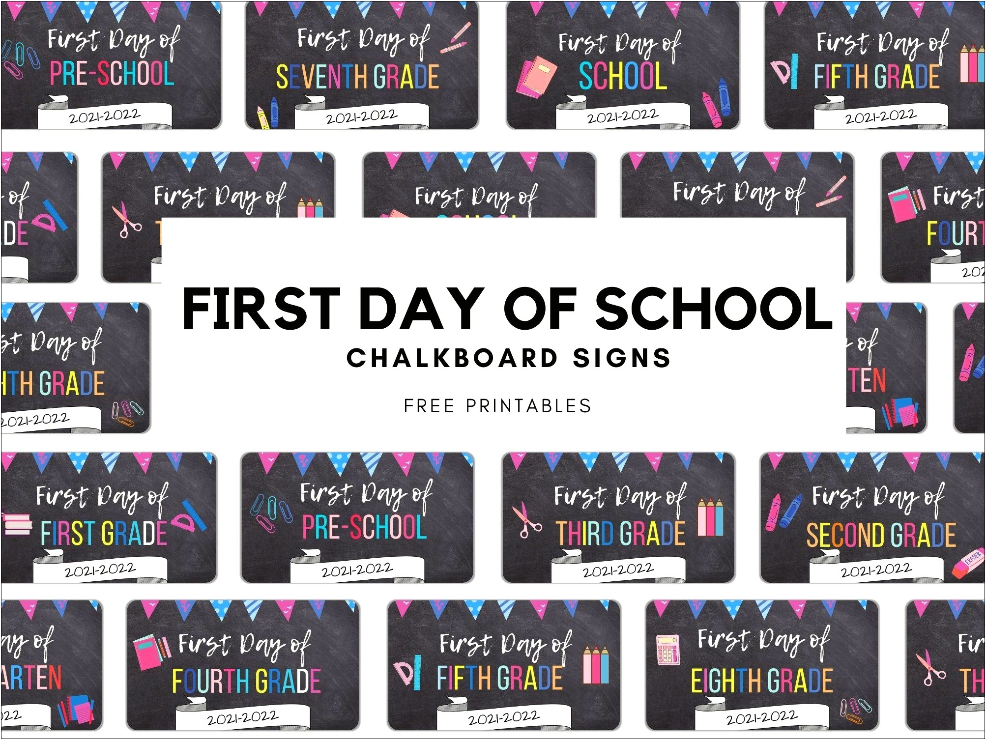 First Day Of School Chalkboard Template Free
