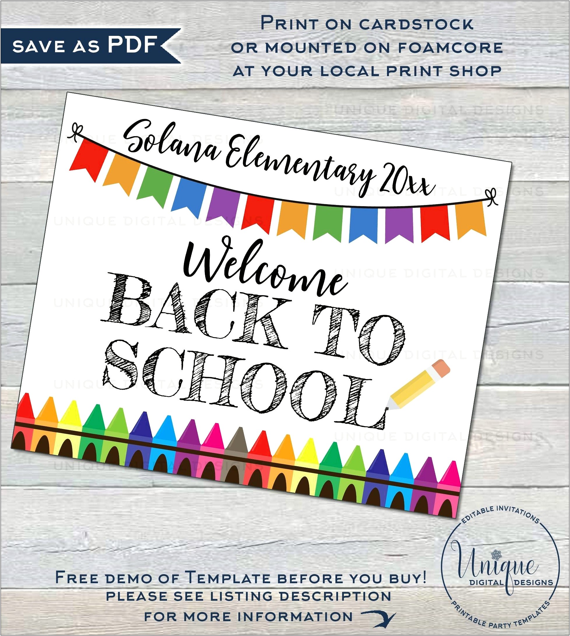 First Day Of School Free Template Writable