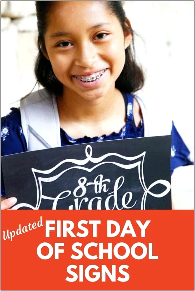 First Day Of School Signs Free Template