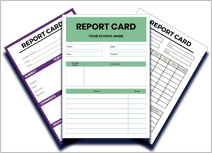 First Grade Report Card Templates Free