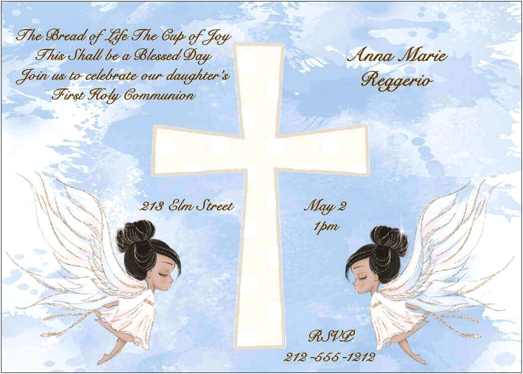 First Holy Communion Card Templates Free