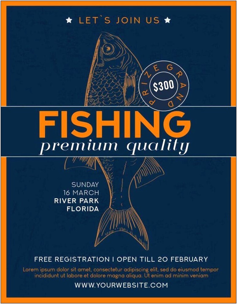 Fishing Tournament Flyer Template Psd Free