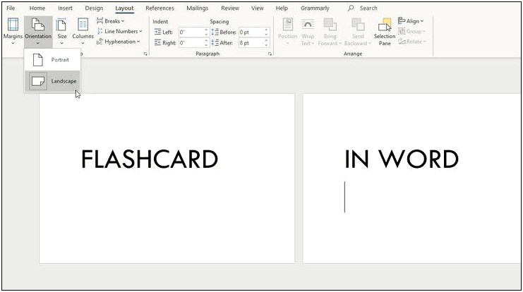 Flash Cards Template Free Microsoft Word