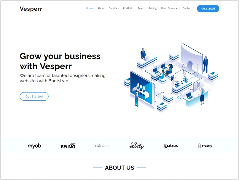 Flat Design Bootstrap Template Free Download