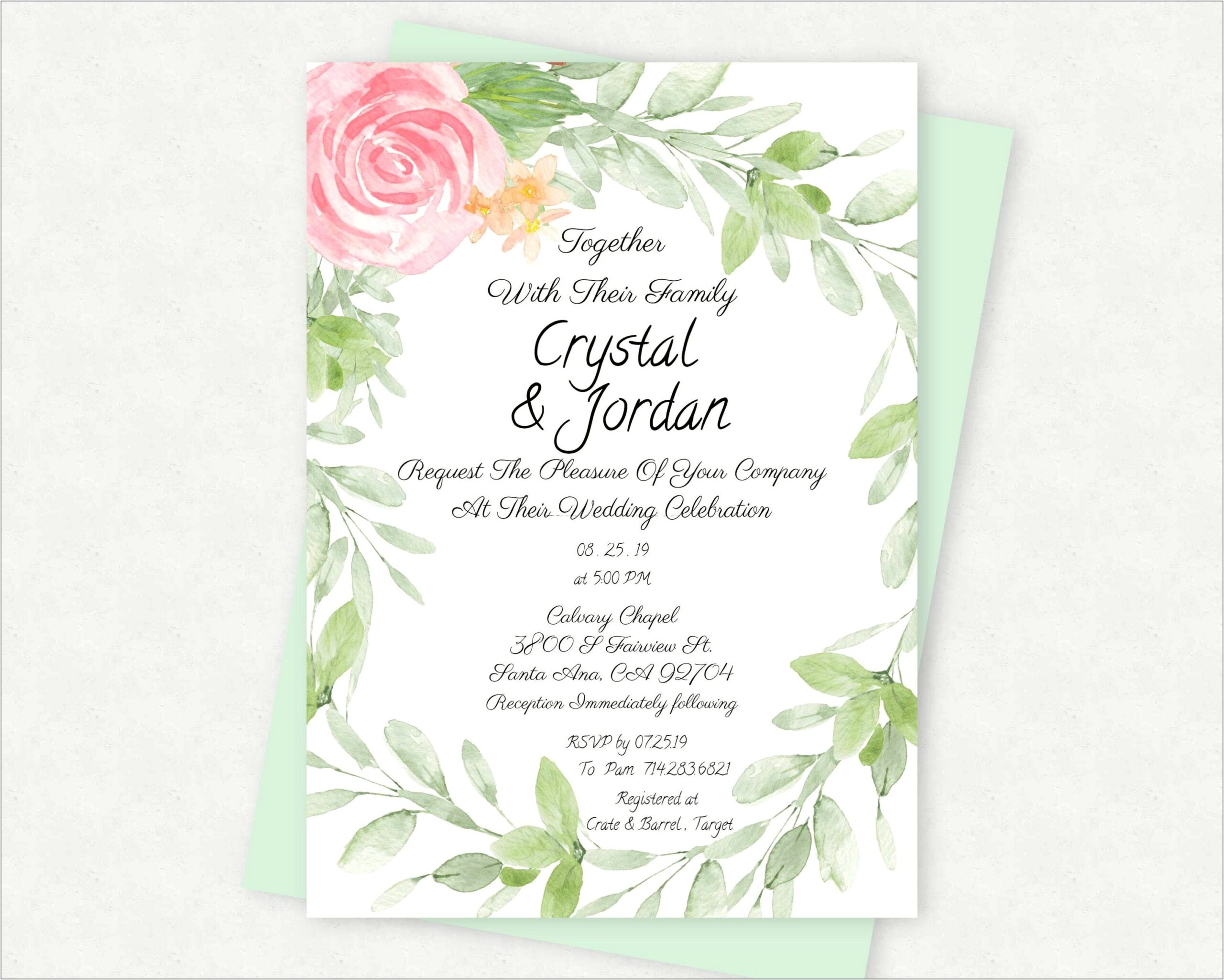 Floral Wedding Invitation Card Template Free Download