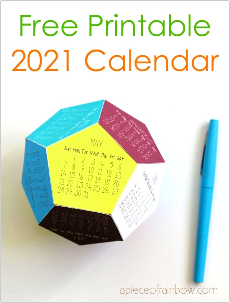 Folding Wall Calendar Free Template 2020