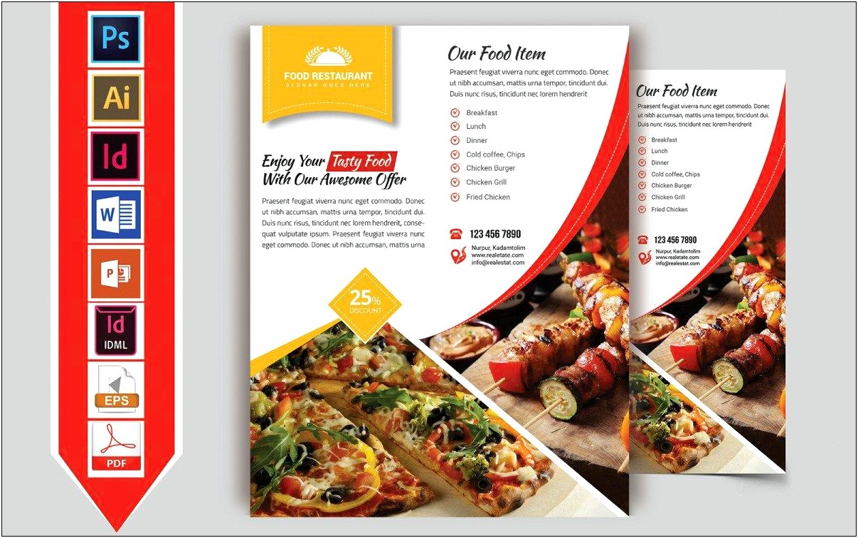 Food Lunch Flyer Template Free For Microsoft