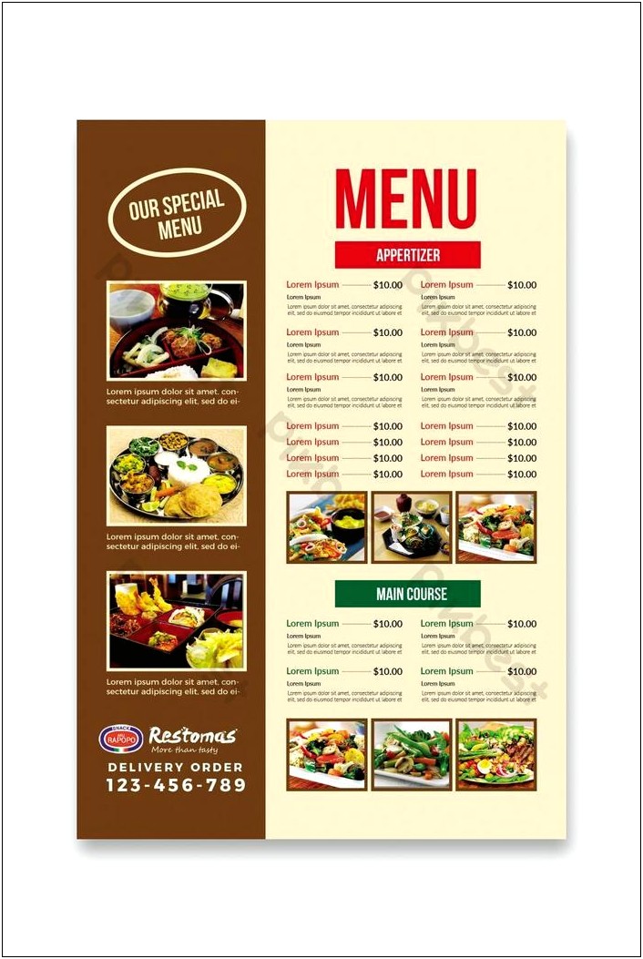 Food Menu Design Template Psd Free Download