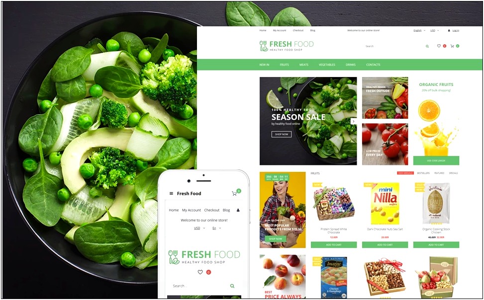 Food Store Opencart Template Free Download