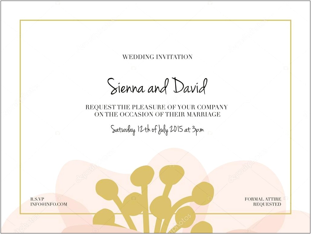 Formal Attire Requested On Wedding Invitation