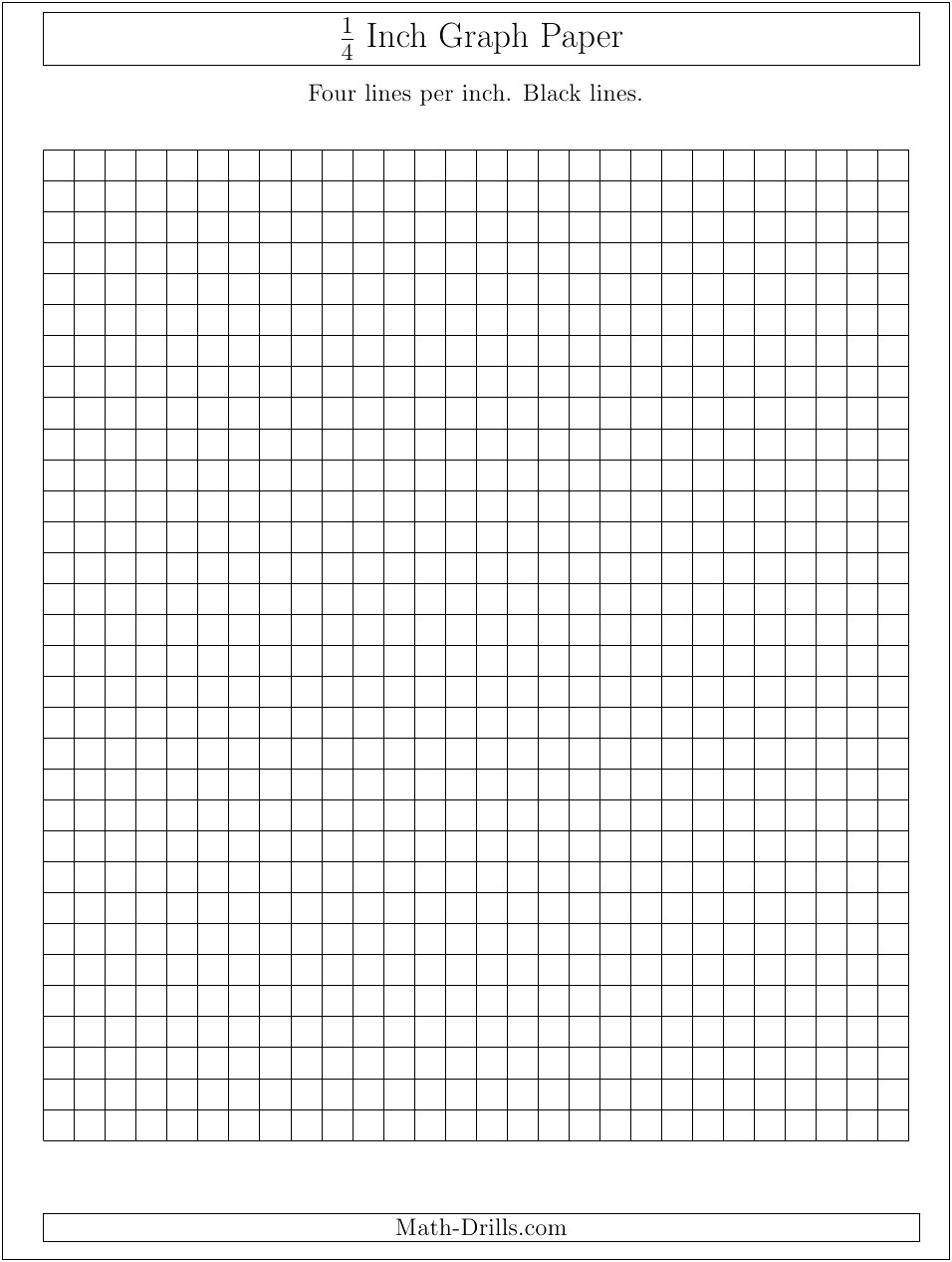 Free 1 4 Inch Graph Paper Template