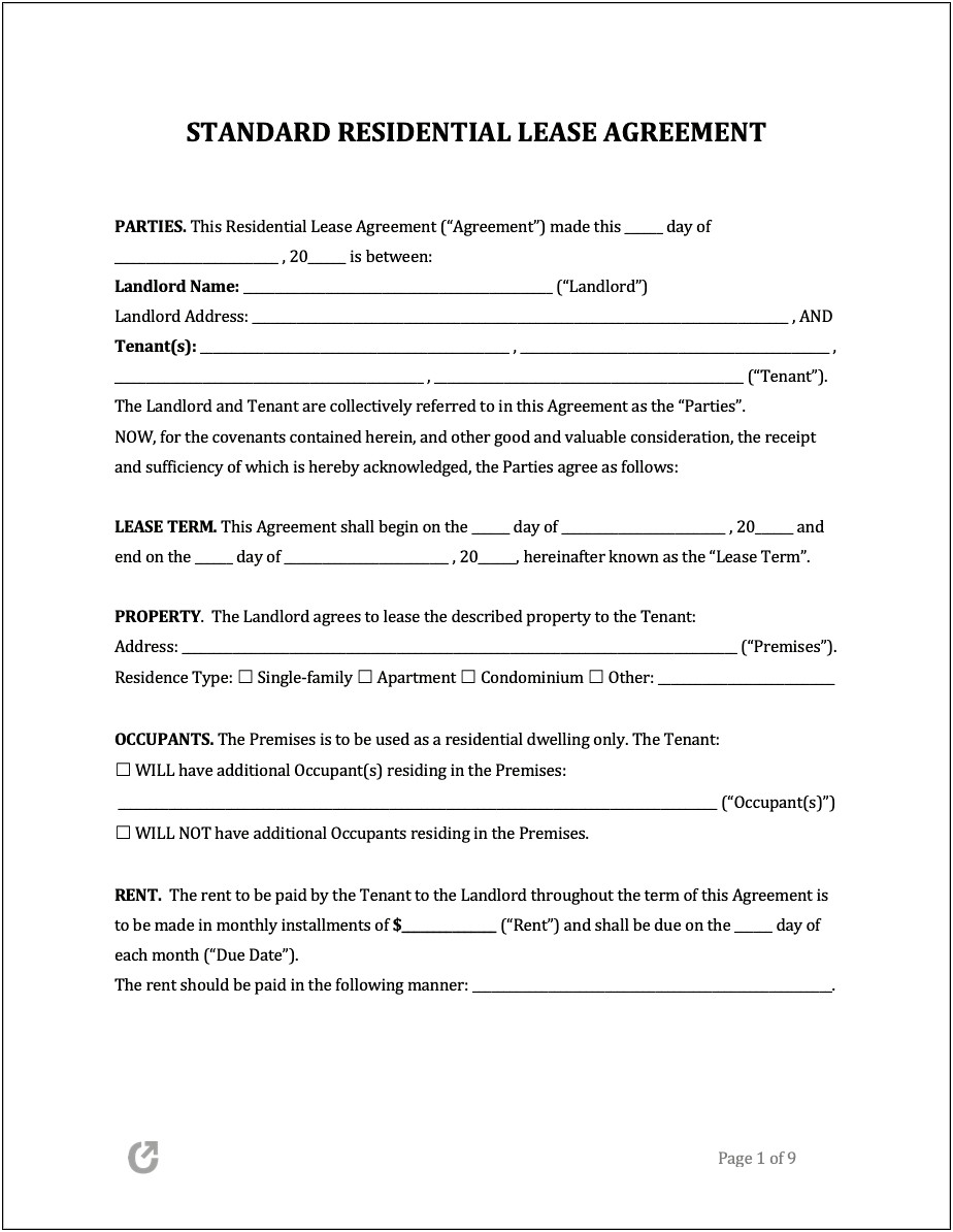 Free 1 Page Simple Independent Contractor Template Printable