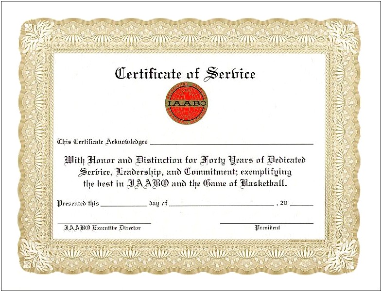 Free 10 Year Service Certificate Template