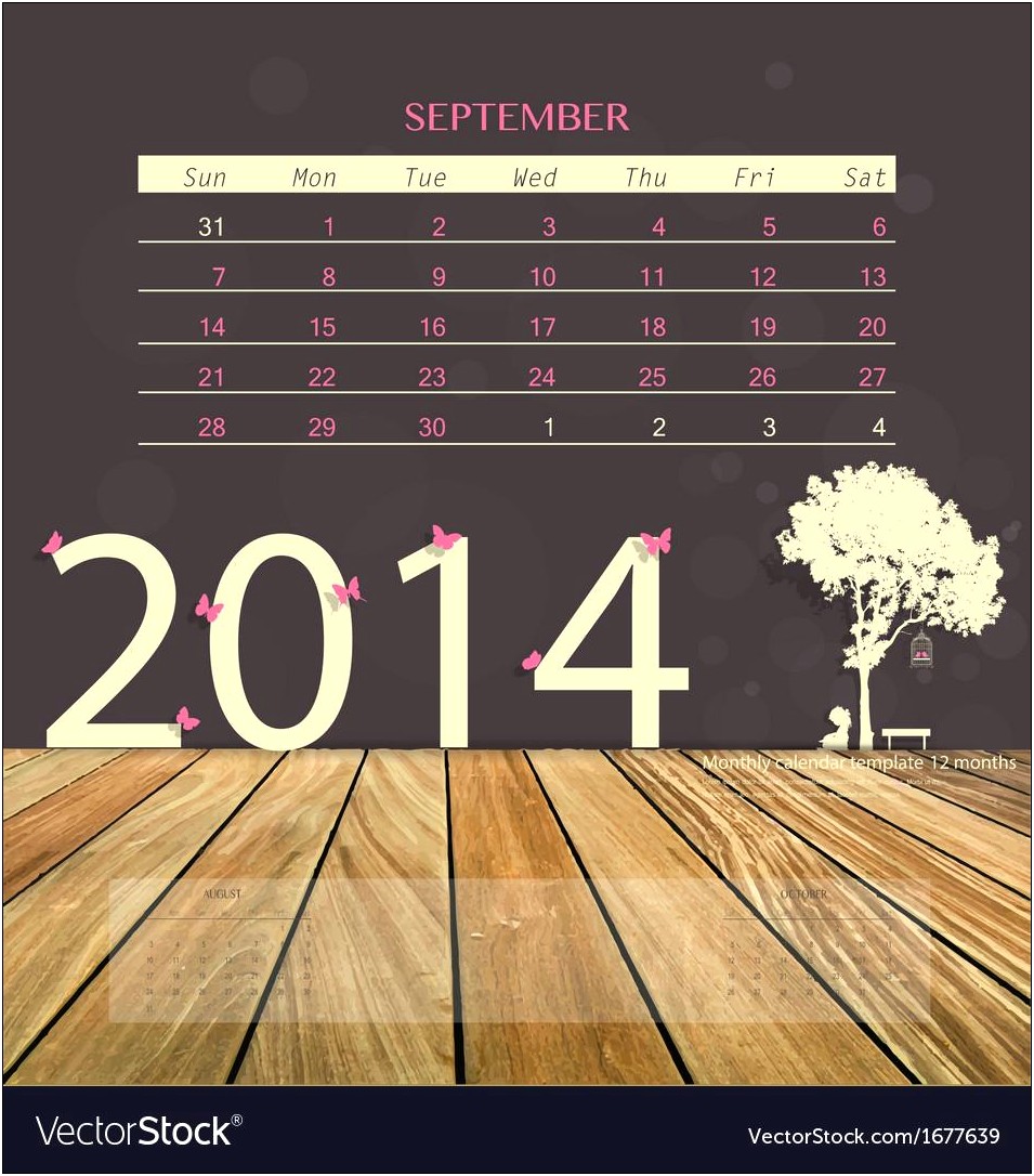 Free 12 Month Calendar Template 2014