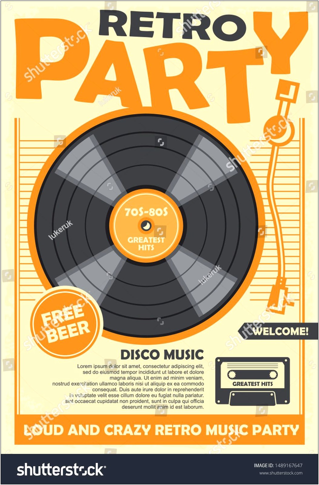 Free 1970 Dance Party Poster Ad Template