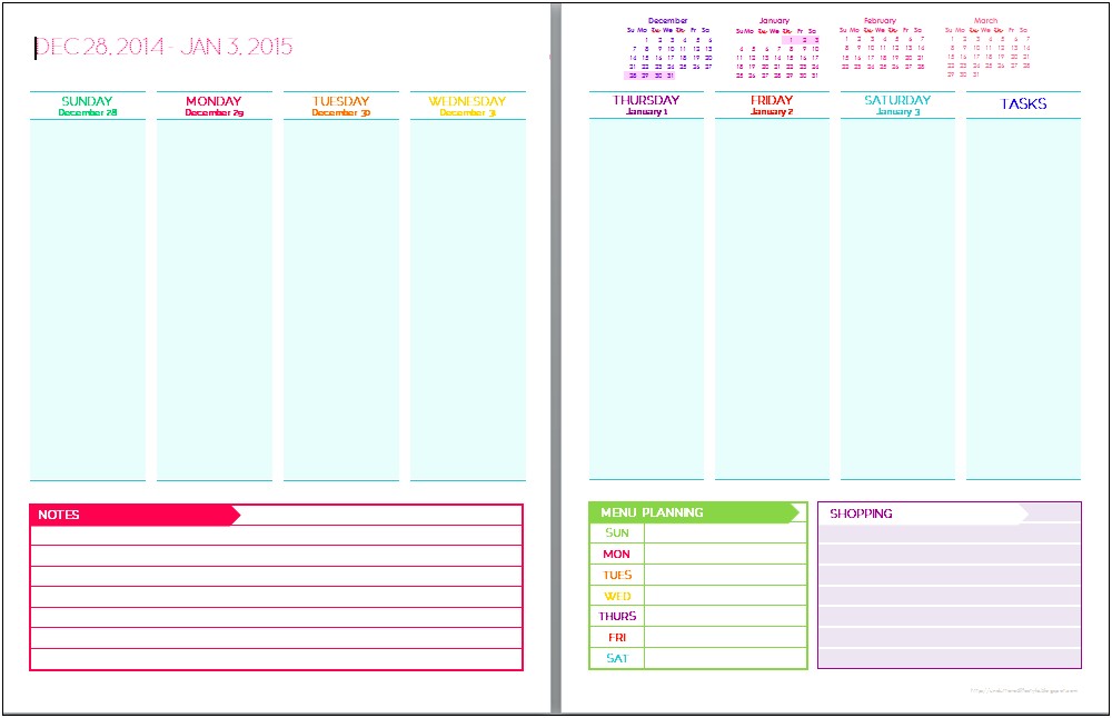 Free 2 Page Calendar Template 2015