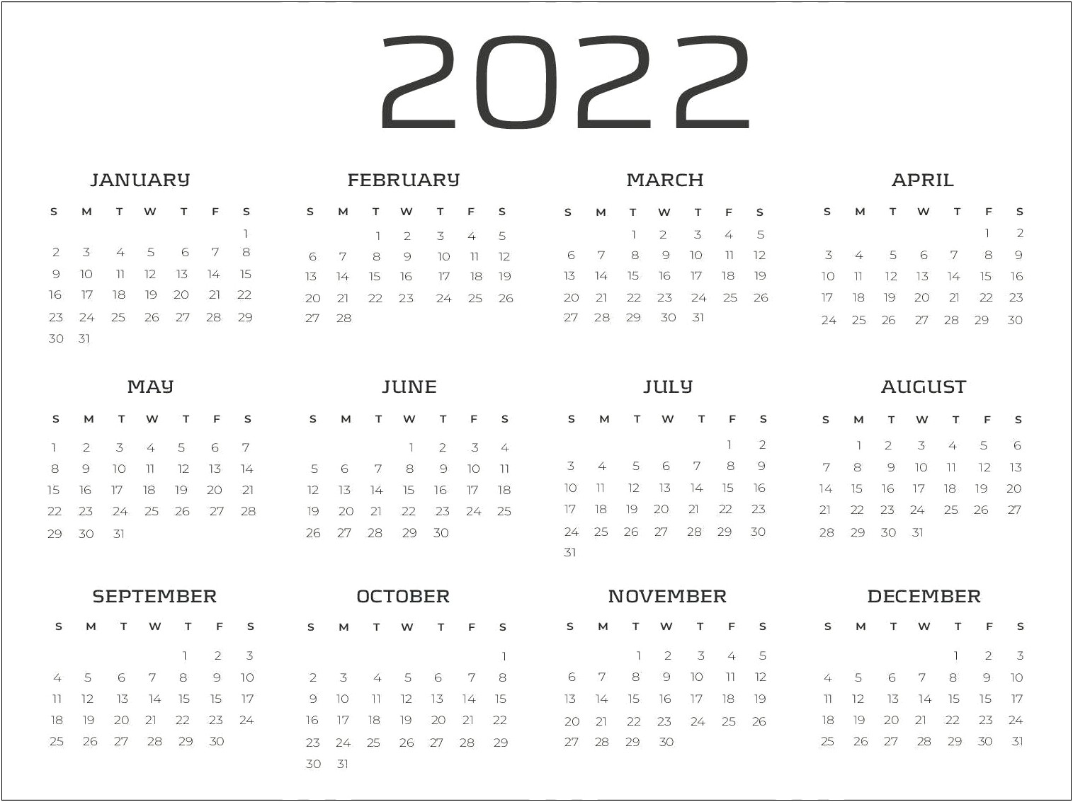 Free 2016 Calendar Templates To Print