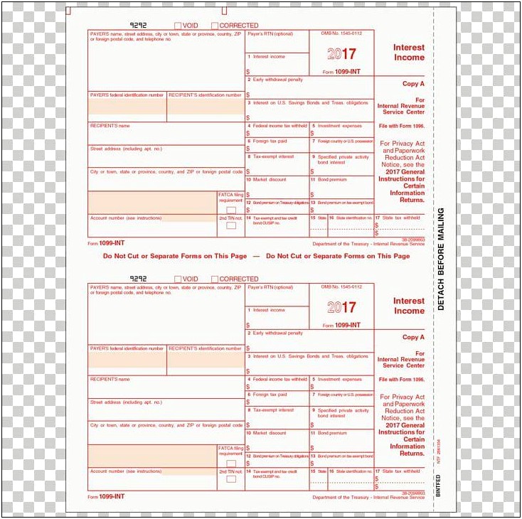 Free 2017 Form 1099 Misc Template
