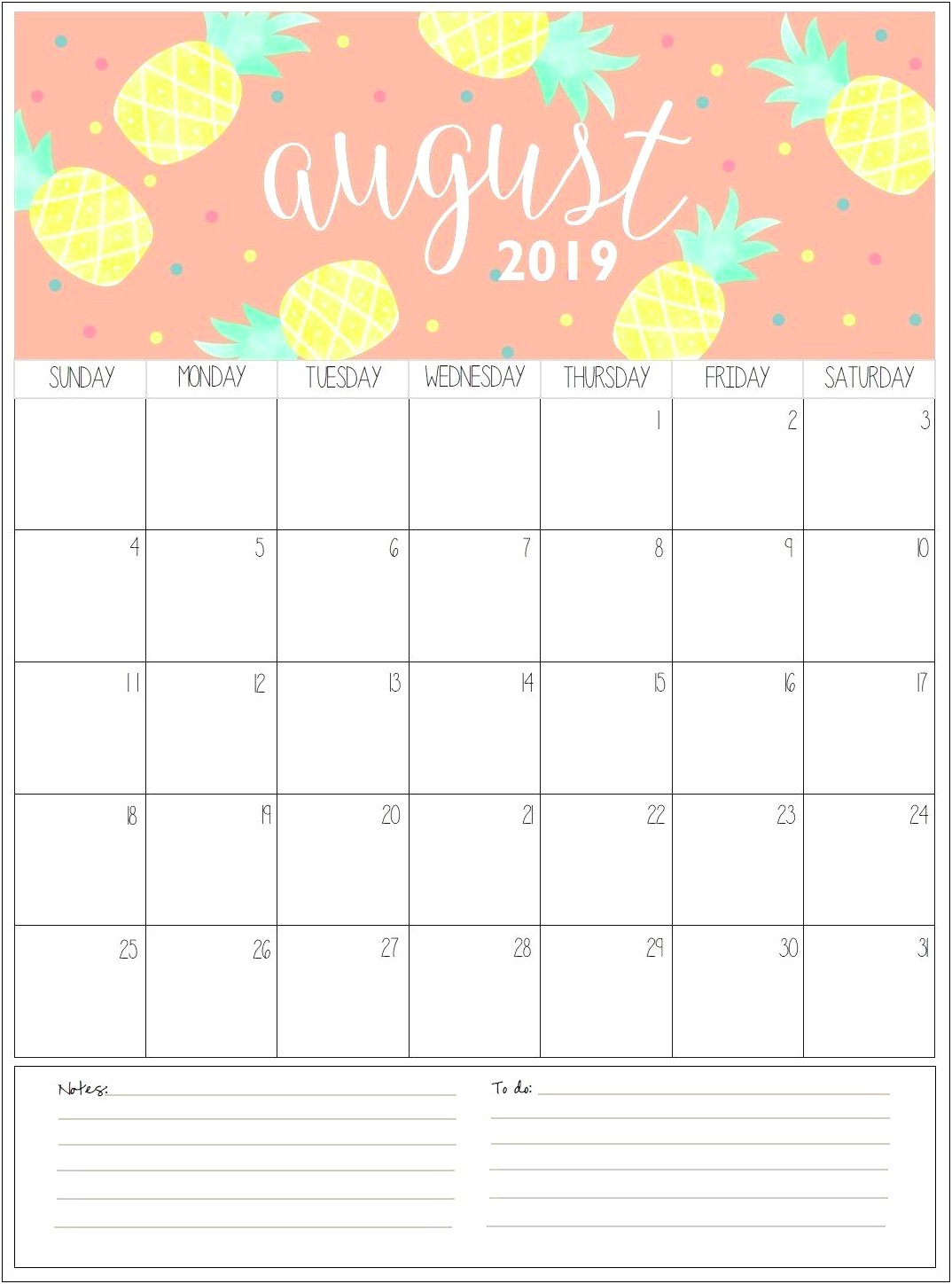 Free 2019 Calendar Templates For Word