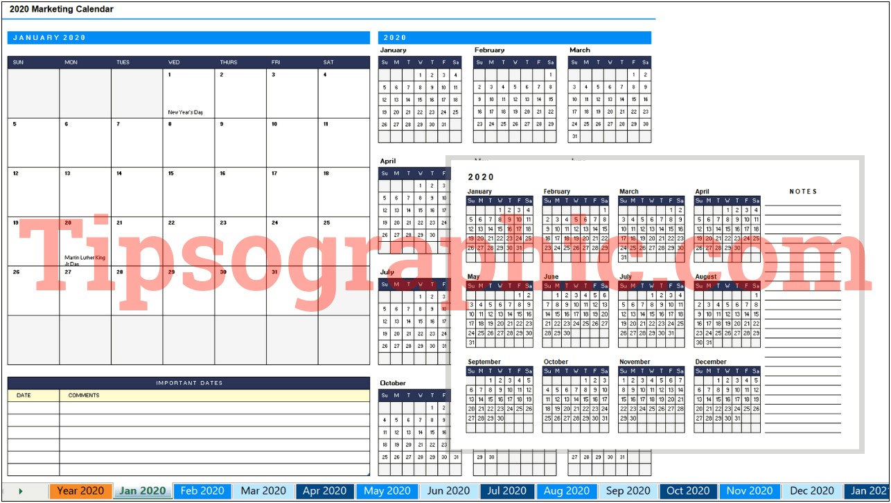 Free 2019 Monthly Calendar Template Excel