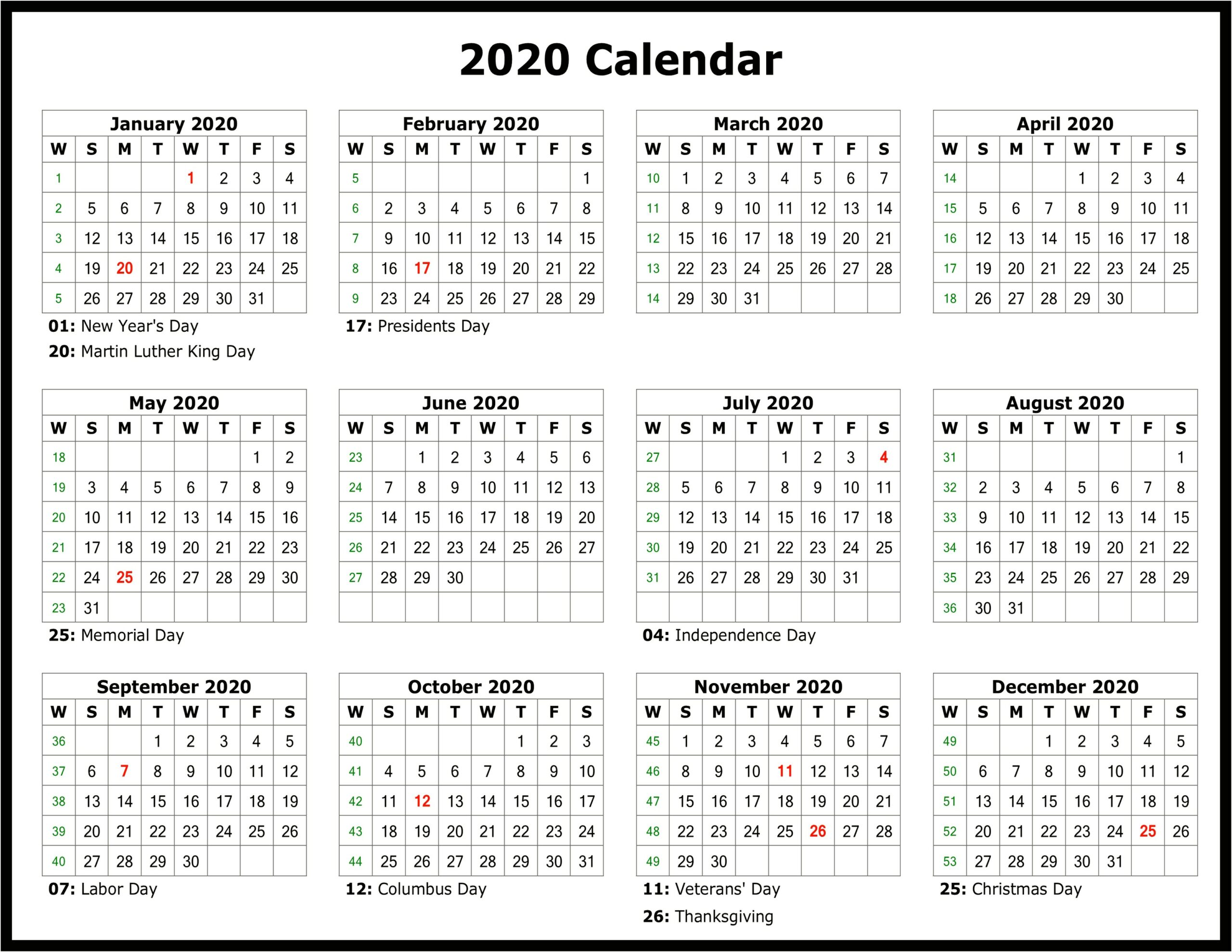 Free 2019 Yearly Calendar Template Excel